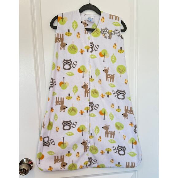 Halo Sleepsack Wearable Blanket Medium 6m-12m White Fleece Jungle Animals Unisex - Picture 1 of 5